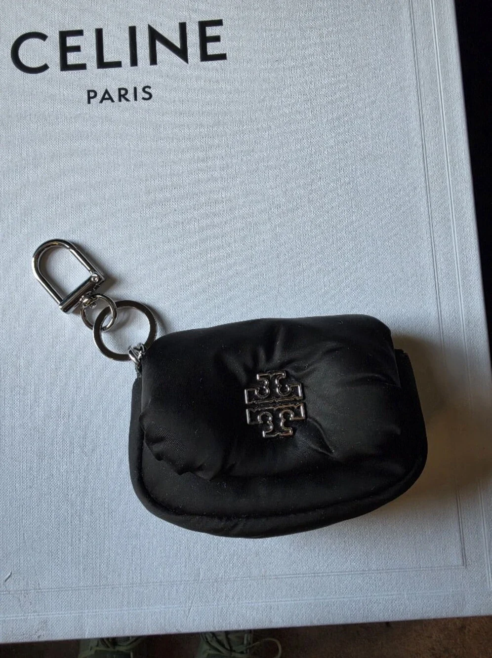 Tory Burch Black Keychain Airpods Pouch New W/o Tags